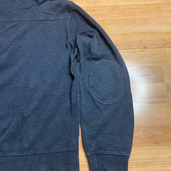 GANT Men’s Quarter Zip Button Mock Neck Sweater Cotton Elbow Patches Grey L - Picture 9 of 12